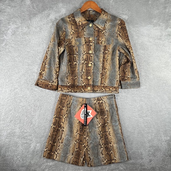 Vintage Dollhouse Jacket Skirt Set Womens Small/Medium Snake Print‎ Y2K 2000s - Picture 1 of 13
